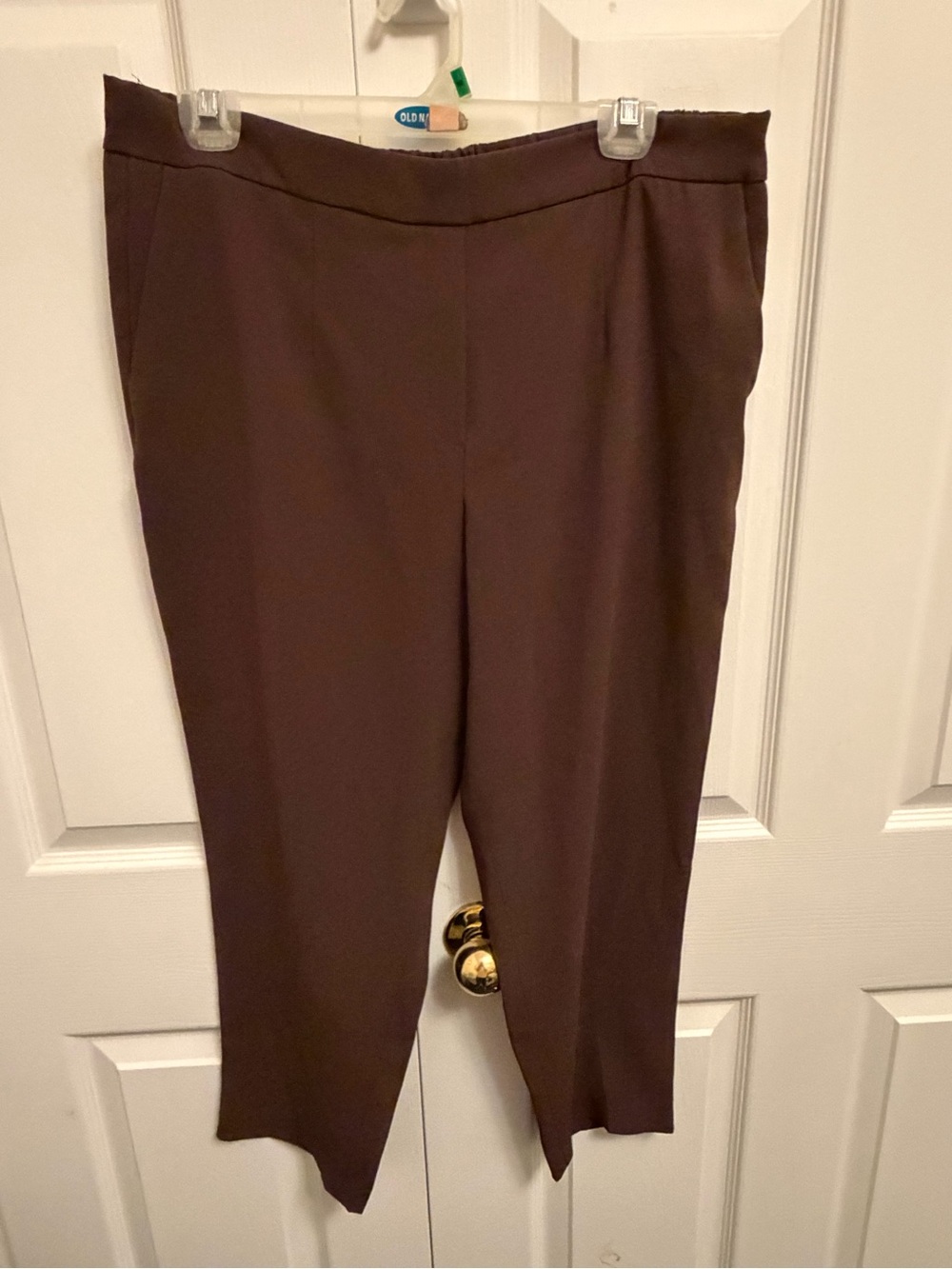 Aritzia Babaton Vanitas Satin Pants Coffee Bean Brown Cropped Size 14 - Picture 5 of 6